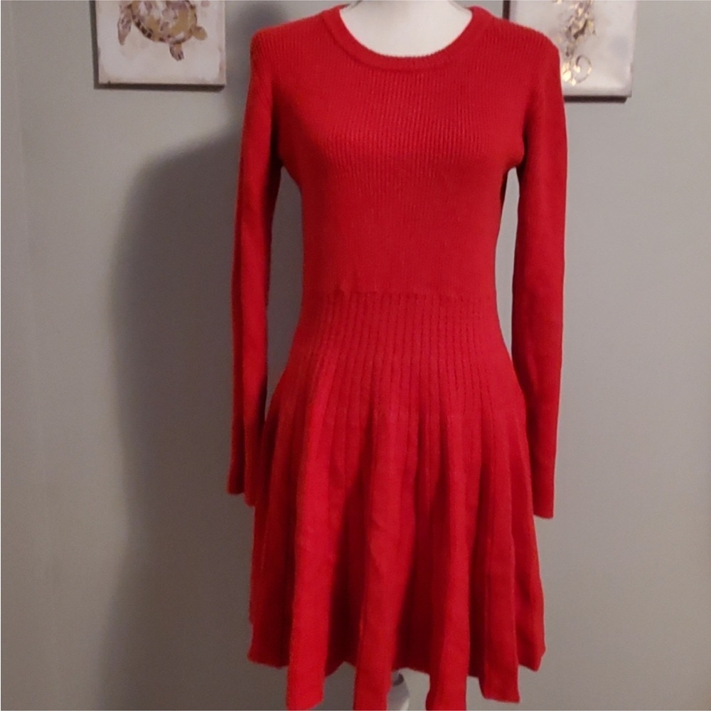Red Cable Knit Dress B. Boutique by Evergreen